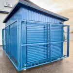 Laitetilakontti suojaverkoilla tasoristeysturvallisuuden käyttöön.