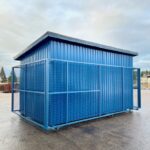 Laitetilakontti suojaverkoilla tasoristeysturvallisuuden käyttöön.